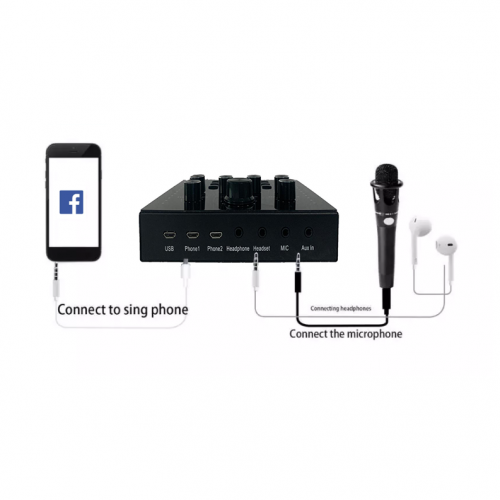 Audio set soundcard bluetooth function for Pc mobile sing live sound card